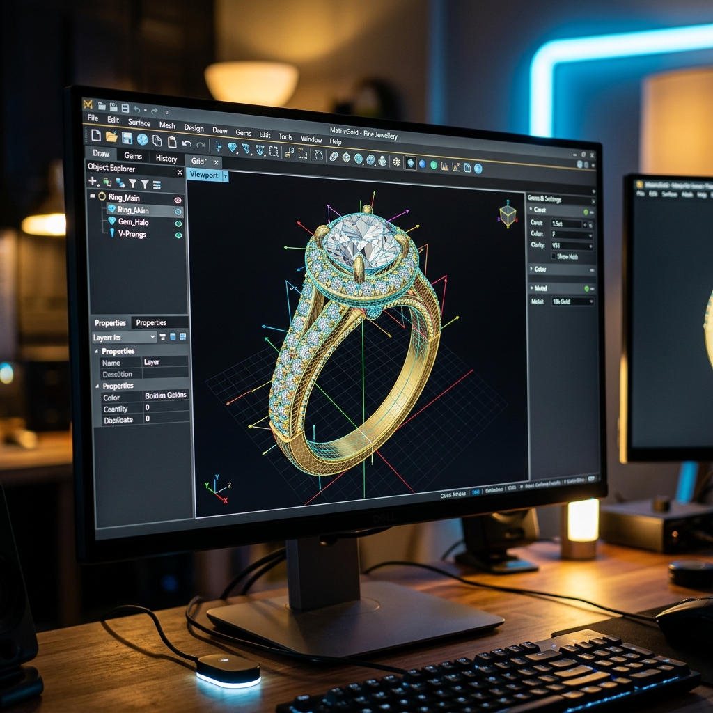 Jewellery CAD/CAM - 3D wireframe modeling