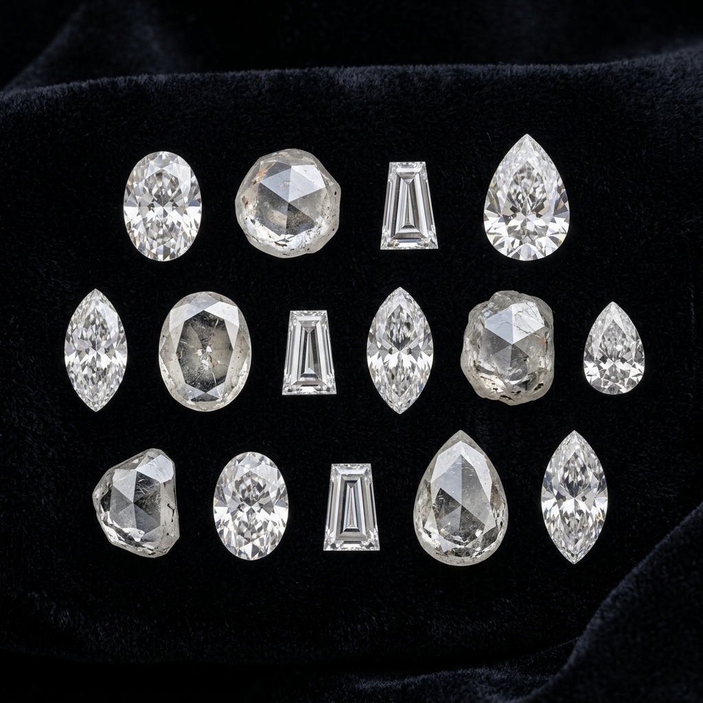Polki and Fancy-Cut Stones - pear, marquise, oval measurement